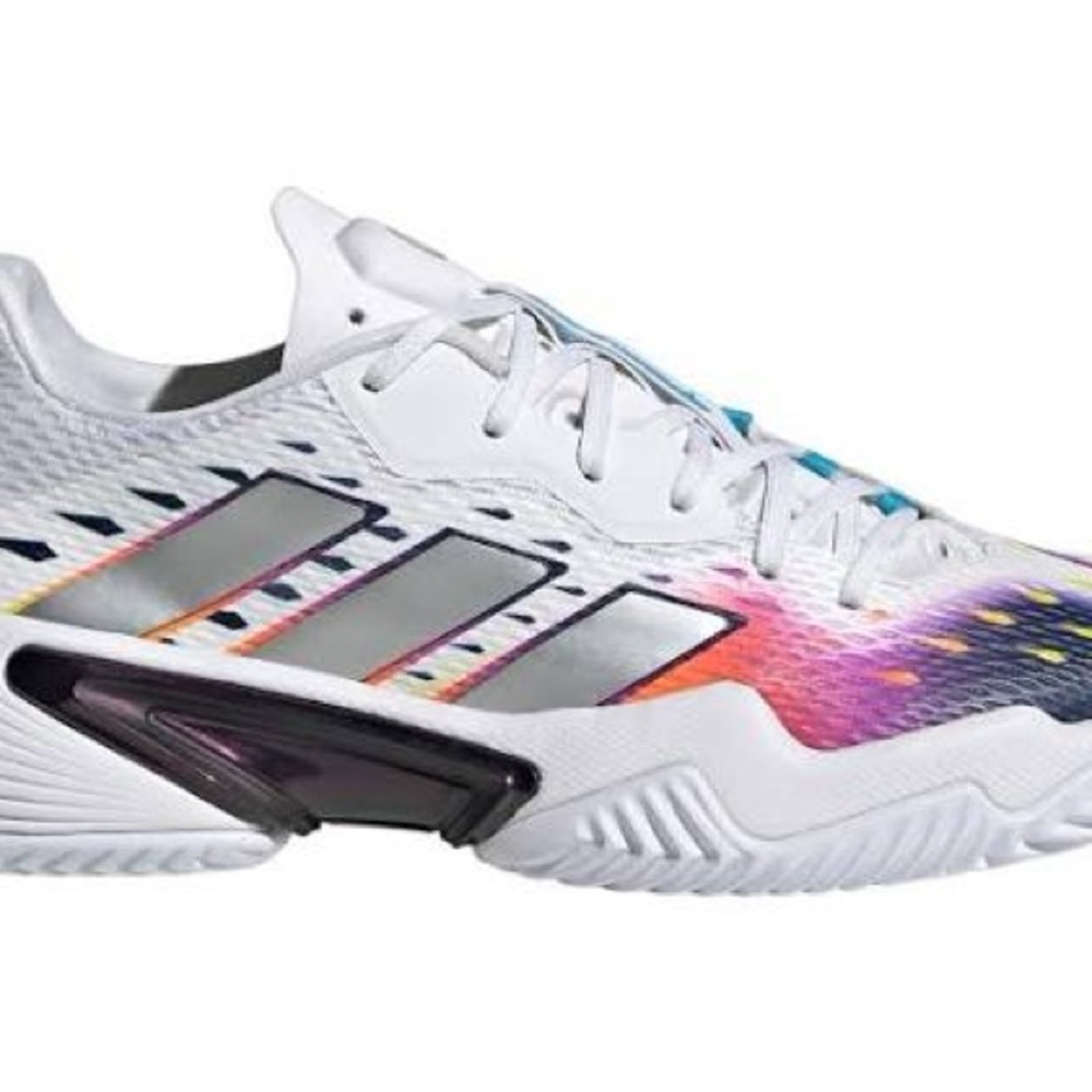 Adidas Barricade Tennis Shoes White Multi Color Women`s Size 8.5 GW3817